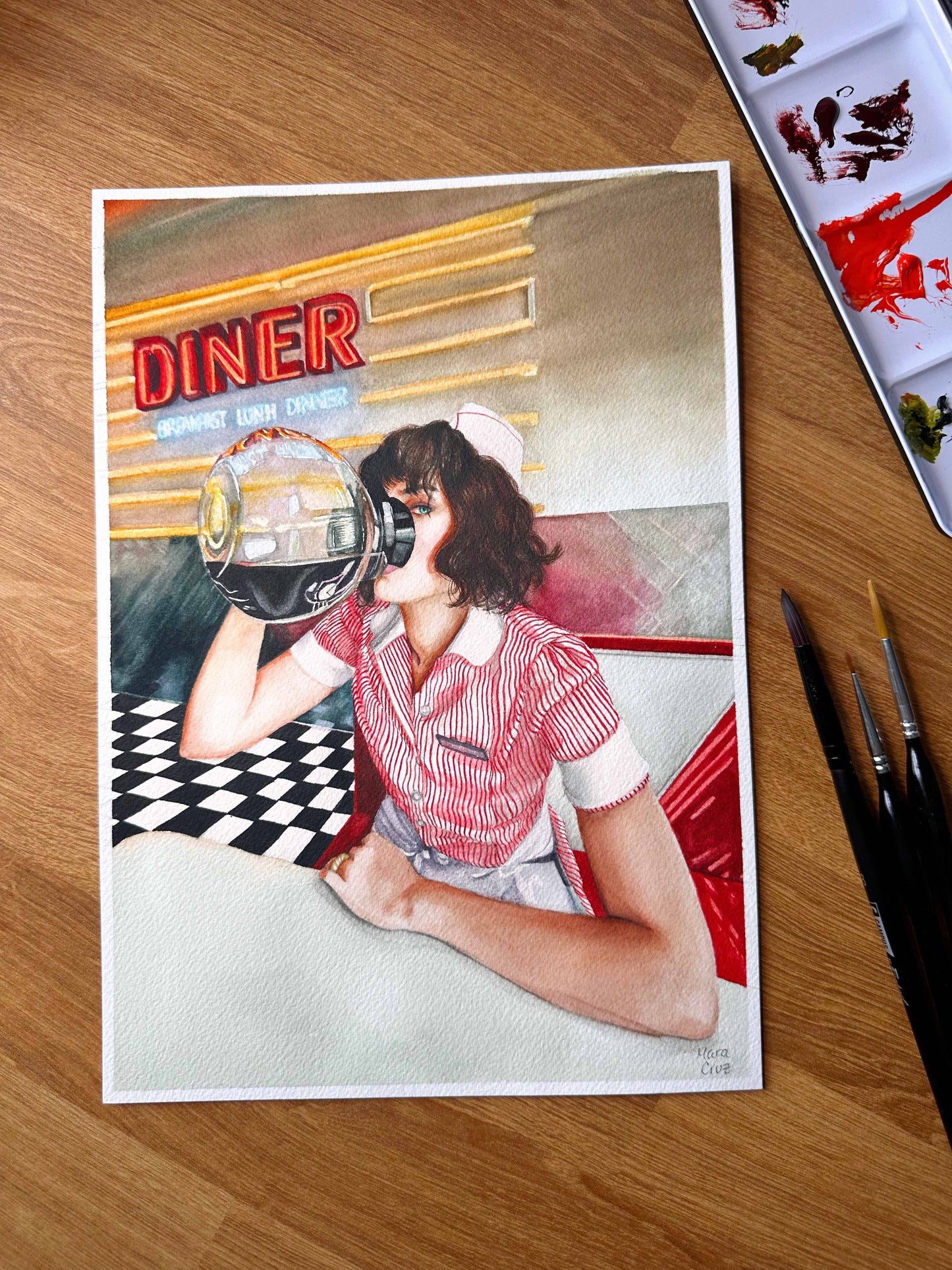 Stillness at the Diner - Original Artwork